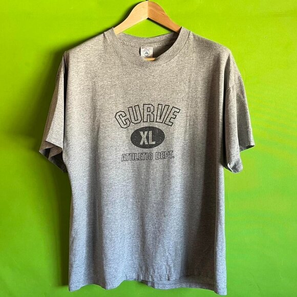 XL 90s Curve Athletic Dept Grey Tee‎ Shirt - Picture 1 of 3